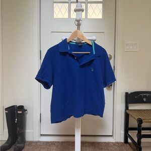 U.S. Polo Assn. Women’s Ultimate Pique Polo - Royal Blue/Teal